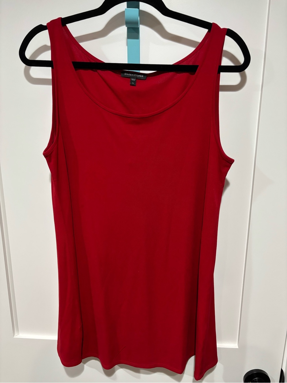Eileen Fisher Silk Tank Top Red M 100% Silk Scoop Neck Sleeveless